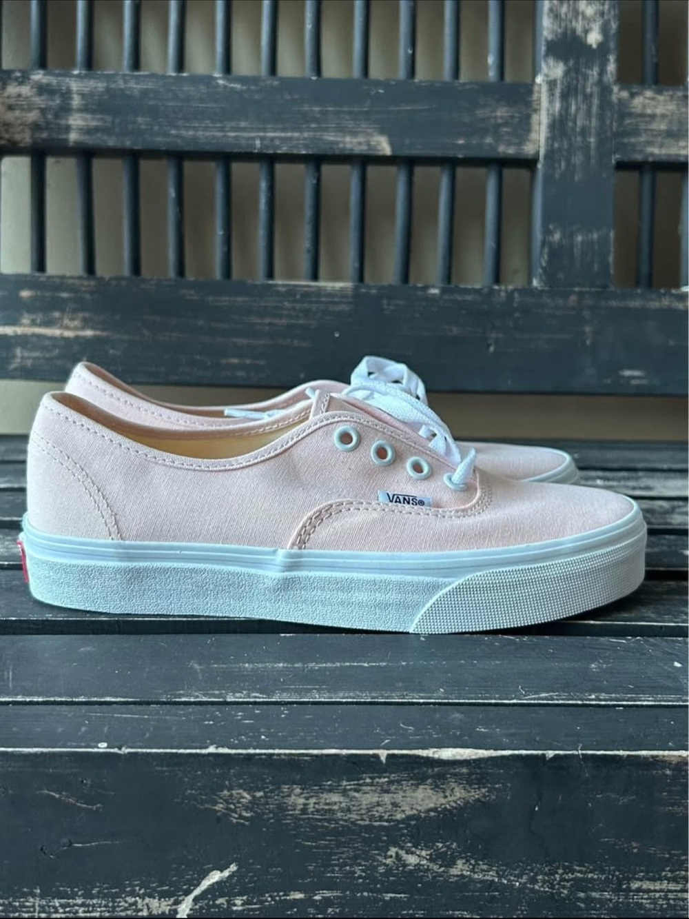 Vans Low-Top Canvas Sneakers in Light Pink and White